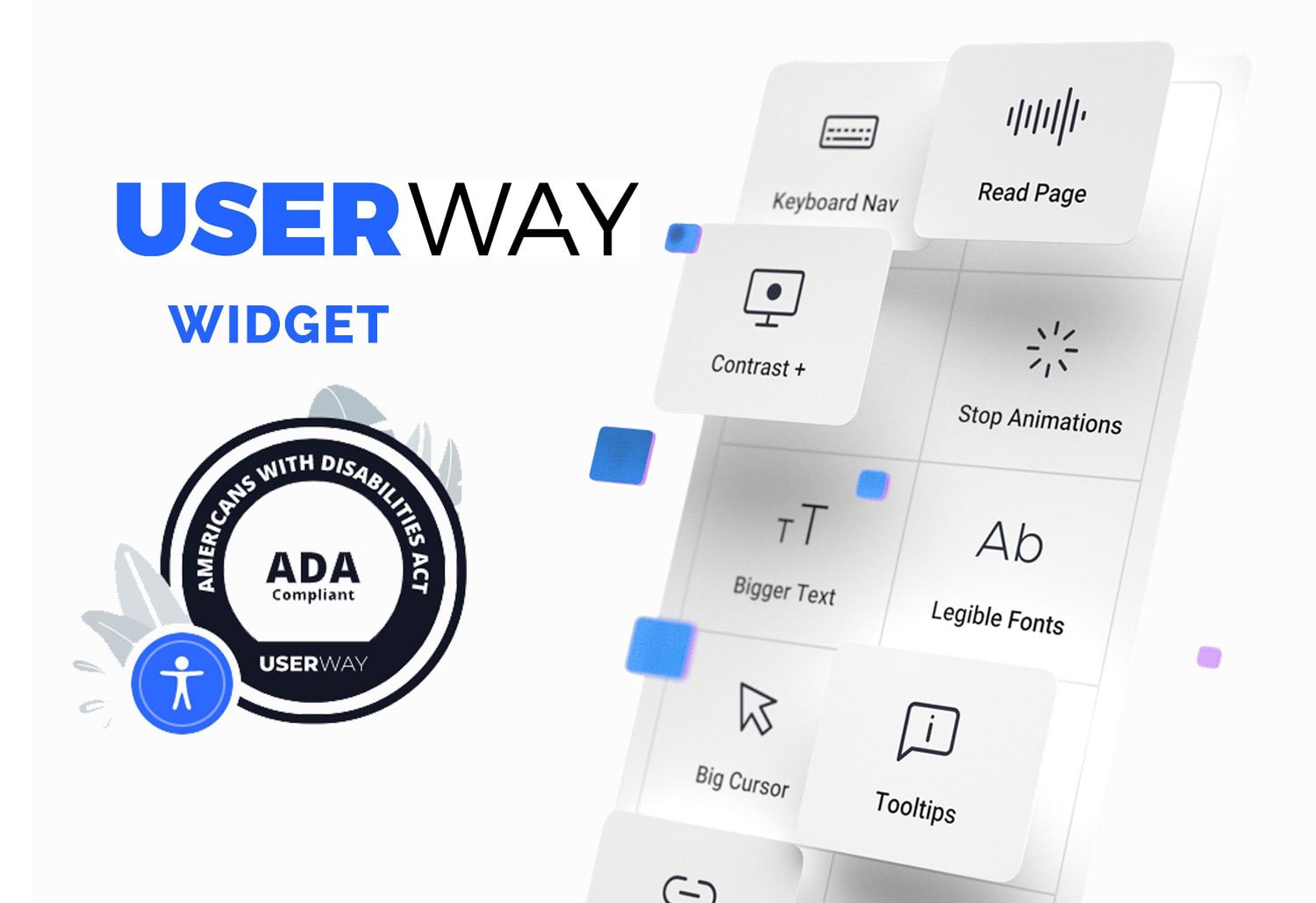 Image of UserWay widget showing ADA compliance